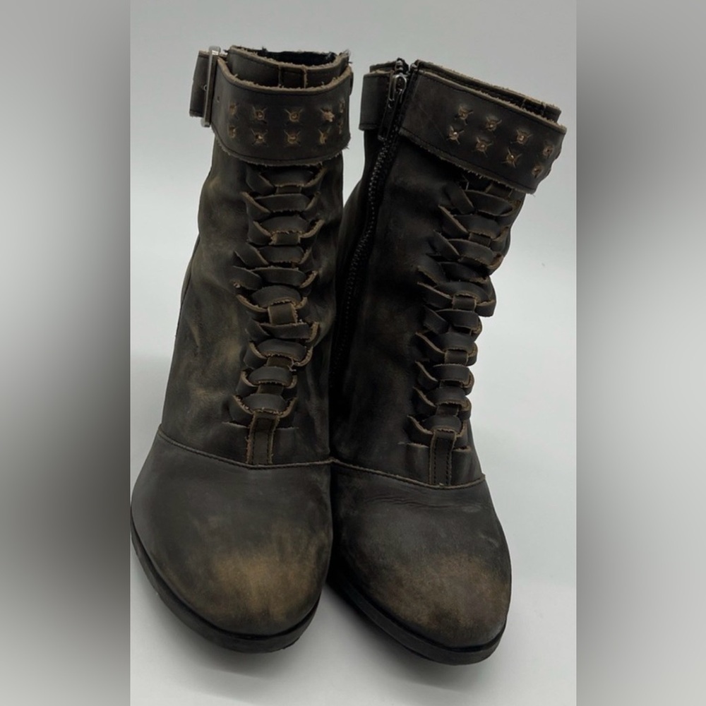 Harley-Davidson Calkins LS Boot 8" D84267 Women 7 Gray Leather Motorcycle Boot